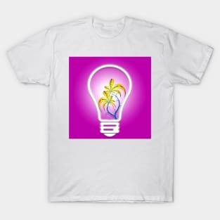 A digital flower inside a bulb. T-Shirt